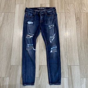 Blue denim ripped jeans American Eagle